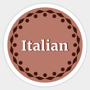 Italian label Sticker
